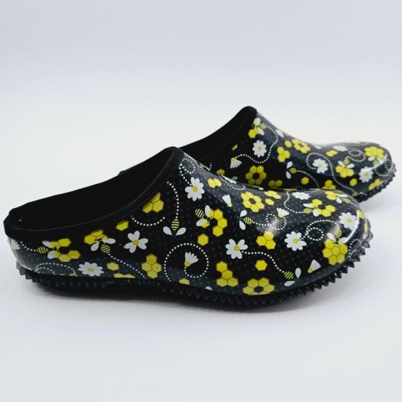 Western Chief Women's 9 Black Bees Casual Lightweight Slip on Garden Party Clogs - Picture 8 of 9